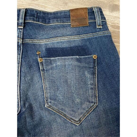 Zara Z1975 Basic Denim Jeans Straight Distressed Stretch Womens Size 2 USA - Picture 7 of 7